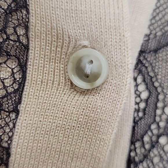 LOFT Tan Cardigan with Black Lace Bodice Size XS - Picture 4 of 9